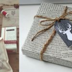 gift wrapped in newspaper and brown string